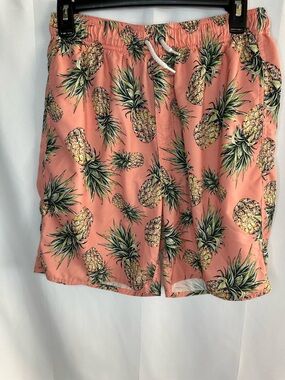 First Wave Coral Pineapple Drawstring Shorts swim trunks kids